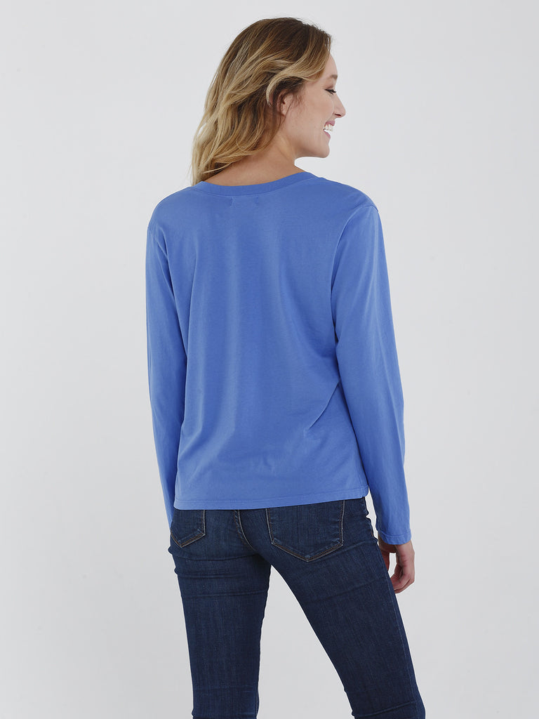 Long Sleeve Boxy V Neck Tee