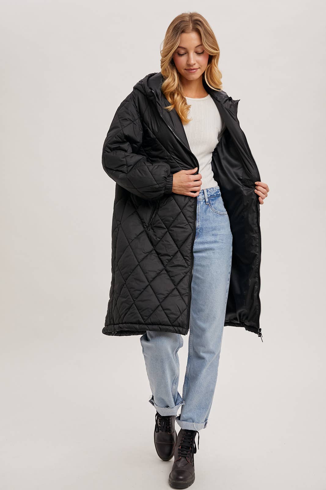 Renee - Longline Quilted Puffer Jacket