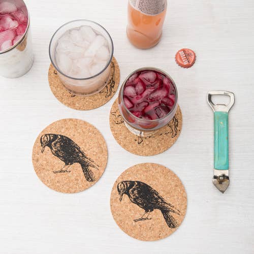 Crow Cork Coaster