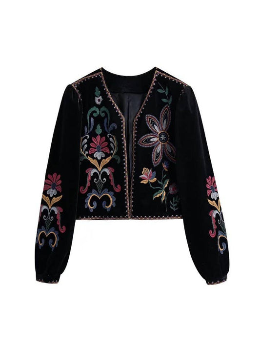 Vanessa - Vintage Floral Embroidered Cardigan Jacket