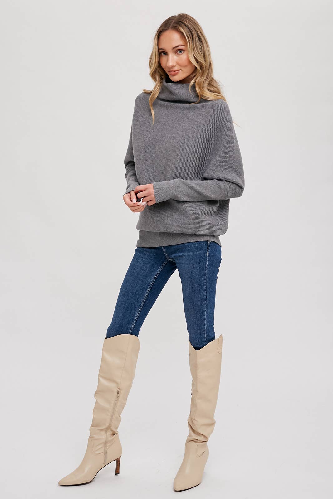 Megan - Slouch Neck Dolman Pullover