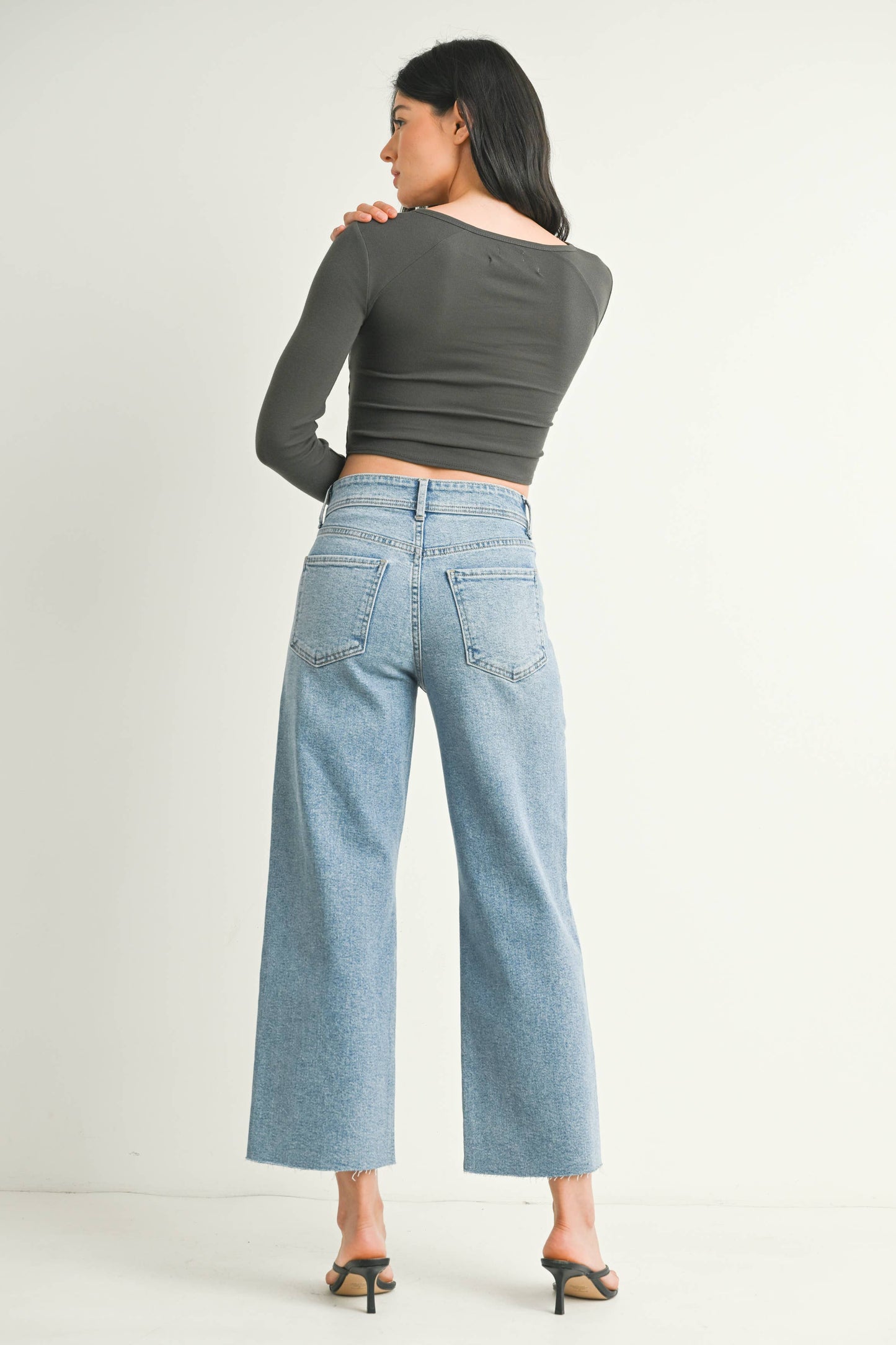 Just Black Denim - HR Utility Wide Leg LT BP353J