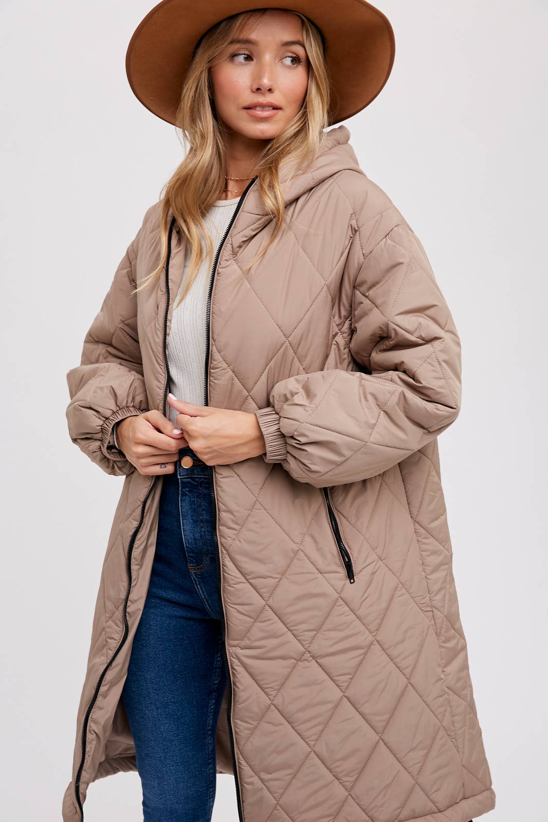 Renee - Longline Quilted Puffer Jacket