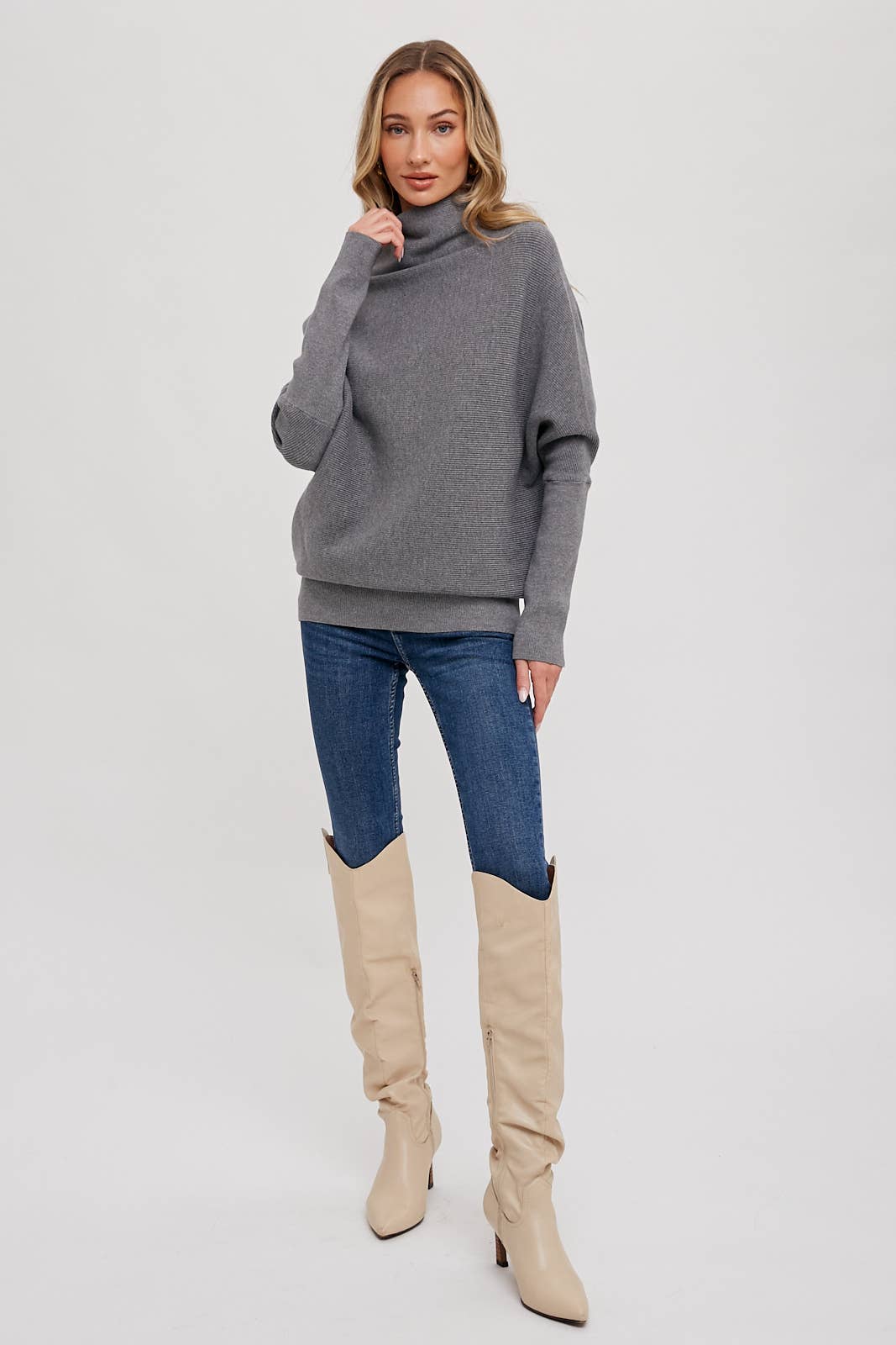 Megan - Slouch Neck Dolman Pullover