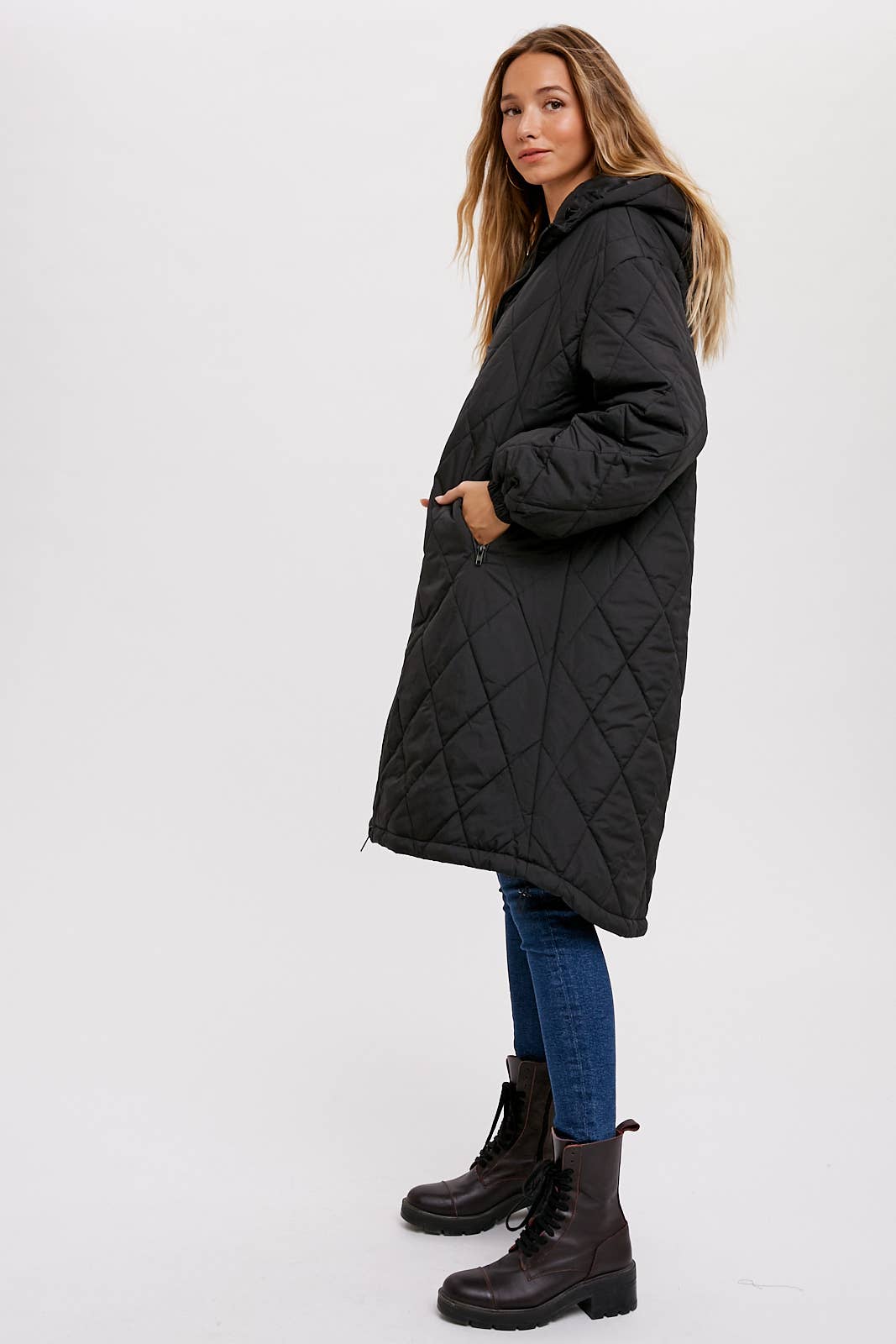 Renee - Longline Quilted Puffer Jacket