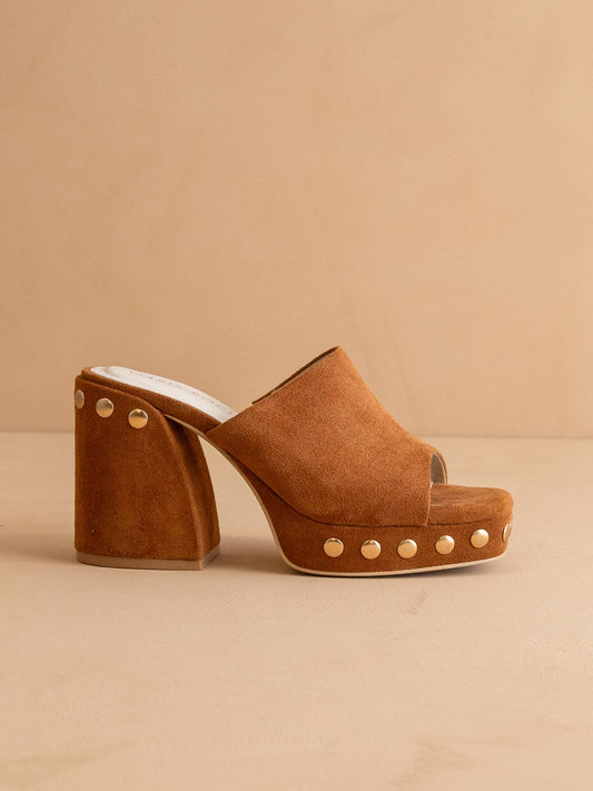 Oasis Society The Leona | Caramel Studded Platform Heel