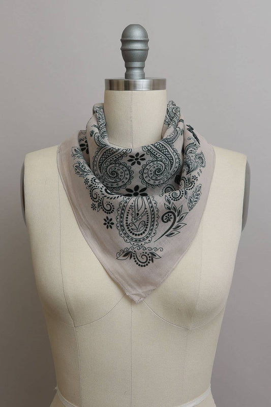 Vintage Pattern Bandana - Boho Chic Square Scarf