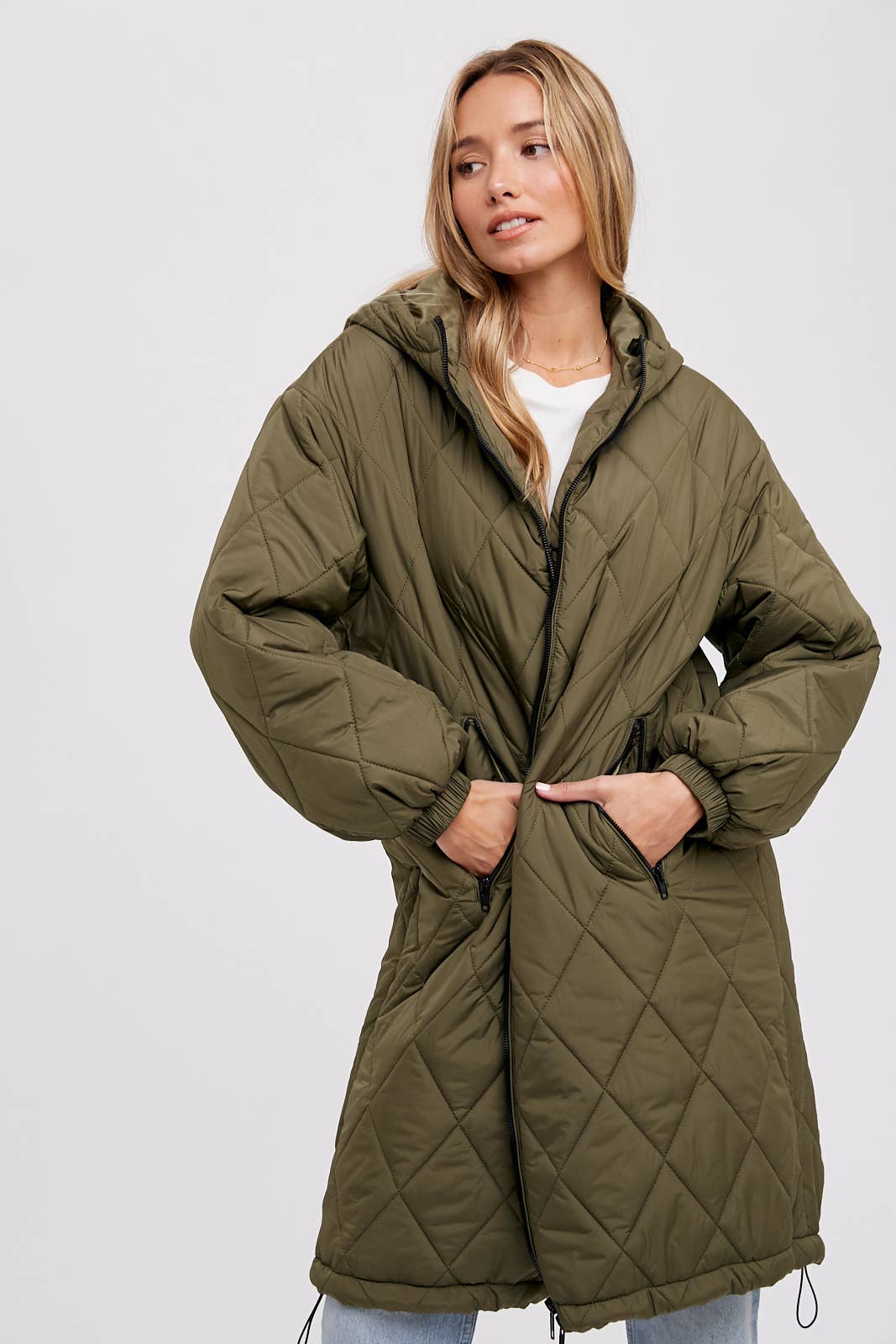 Renee - Longline Quilted Puffer Jacket