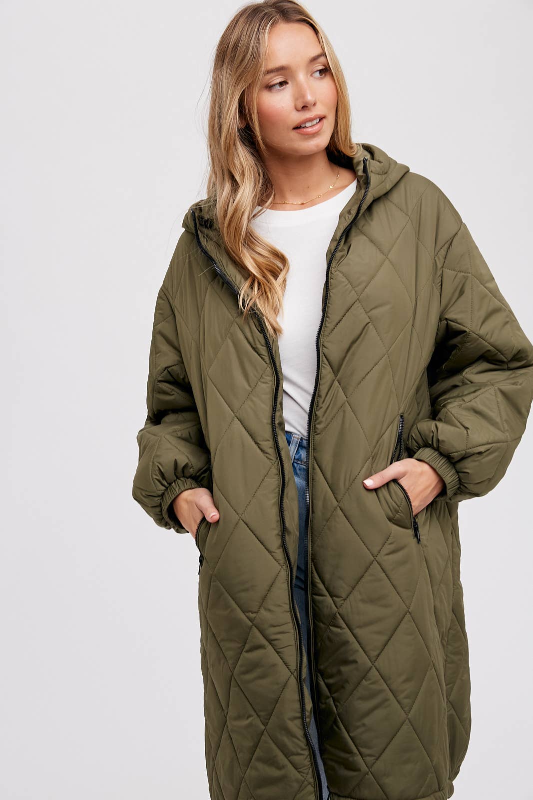 Renee - Longline Quilted Puffer Jacket