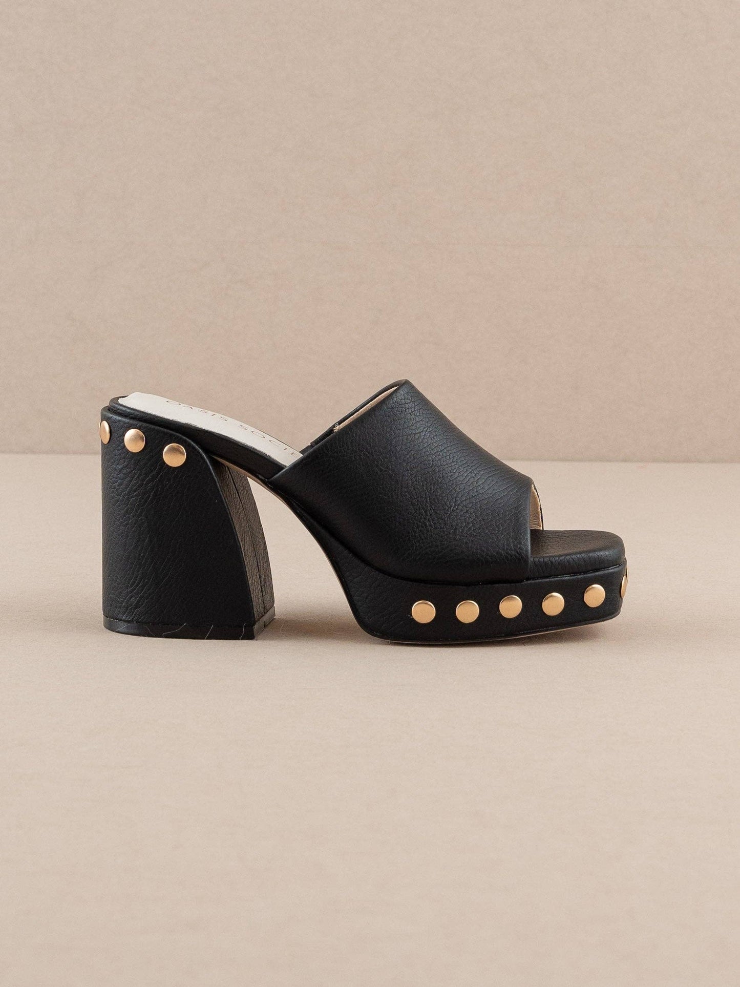 Oasis Society The Leona | Black Studded Platform Heel