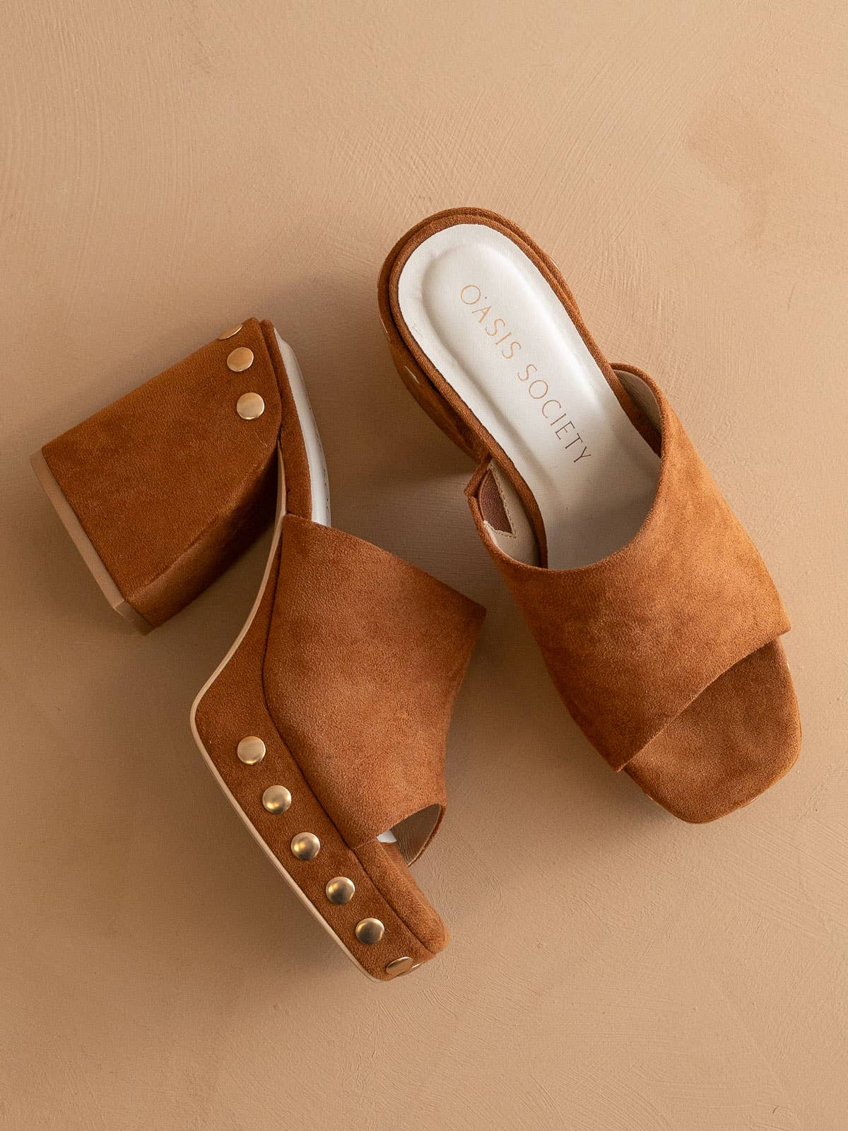 Oasis Society The Leona | Caramel Studded Platform Heel