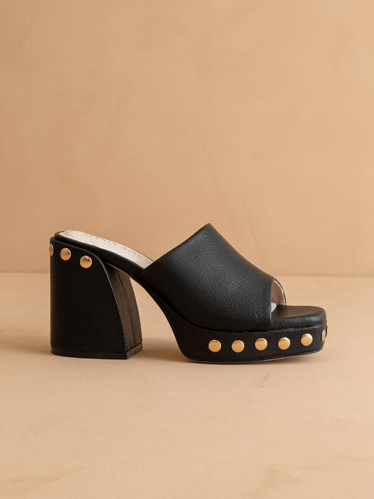 Oasis Society The Leona | Black Studded Platform Heel