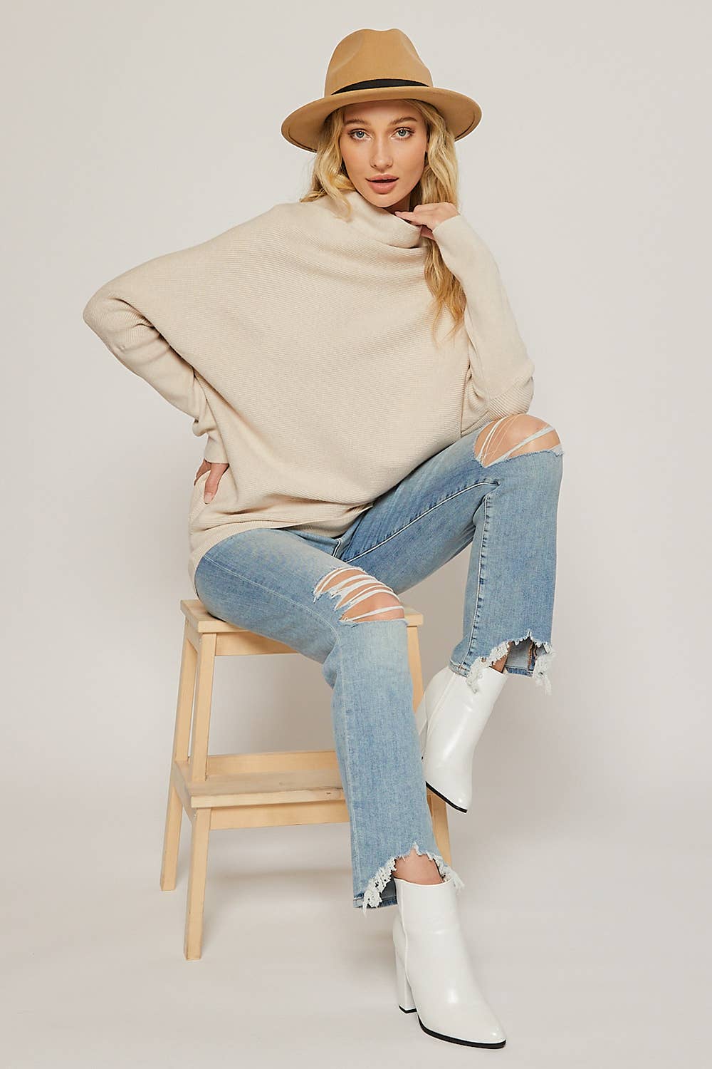 Megan - Slouch Neck Dolman Pullover