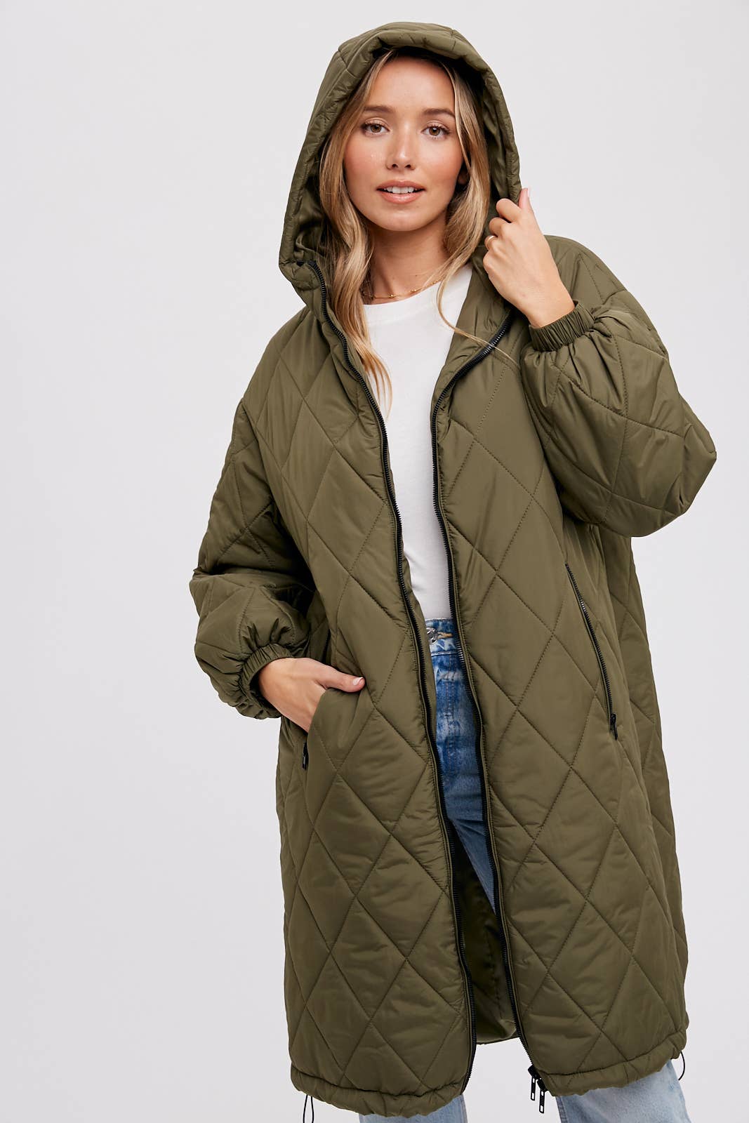 Renee - Longline Quilted Puffer Jacket