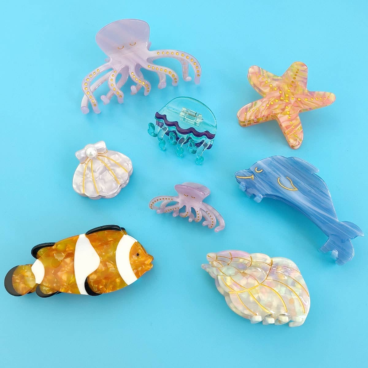 Ocean Hair Claw Clips