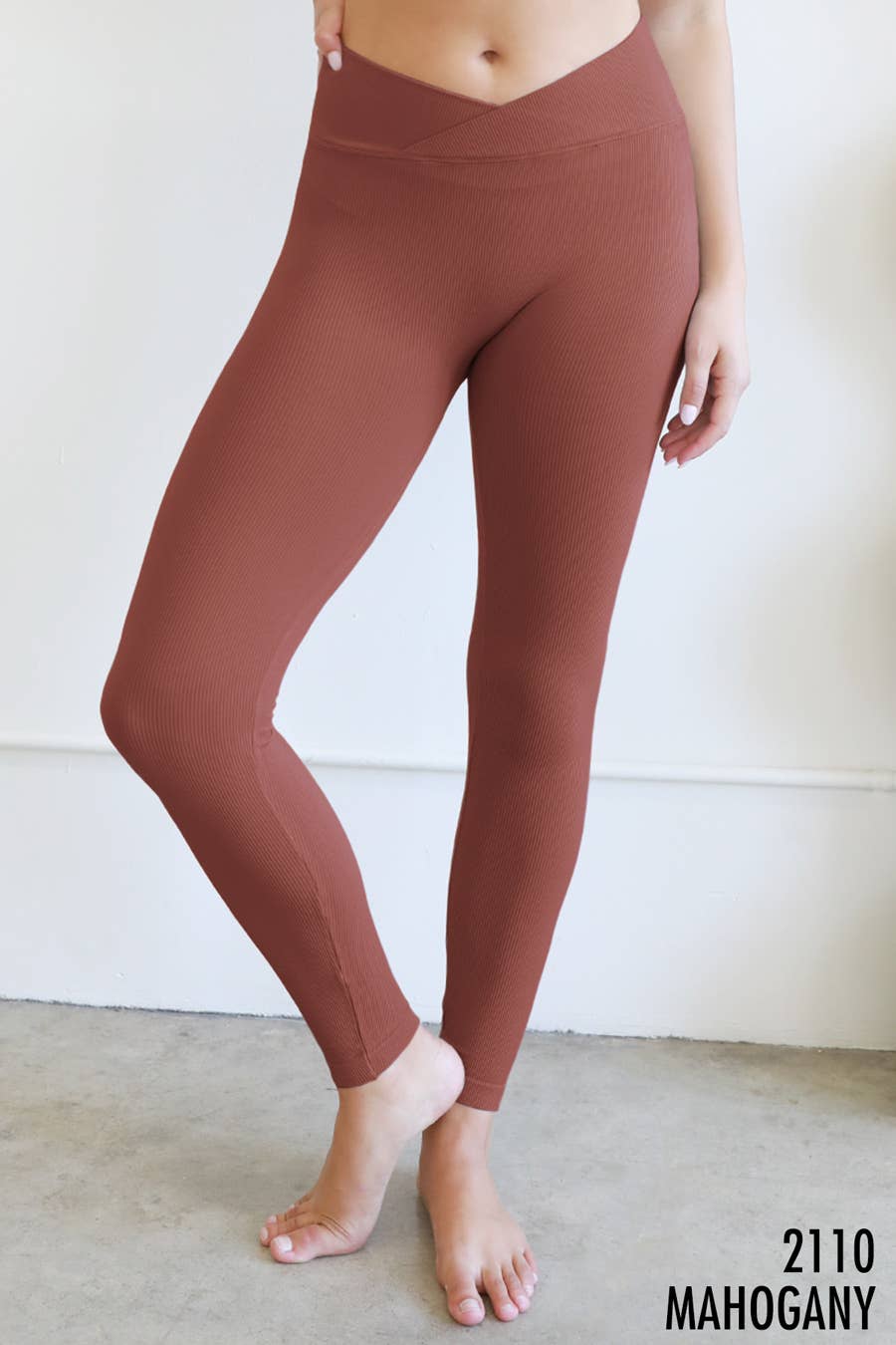 Nikibiki - Ribbed Crossover Waistband Leggings