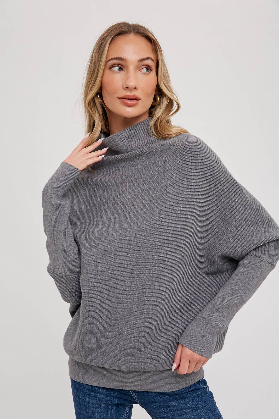 Megan - Slouch Neck Dolman Pullover