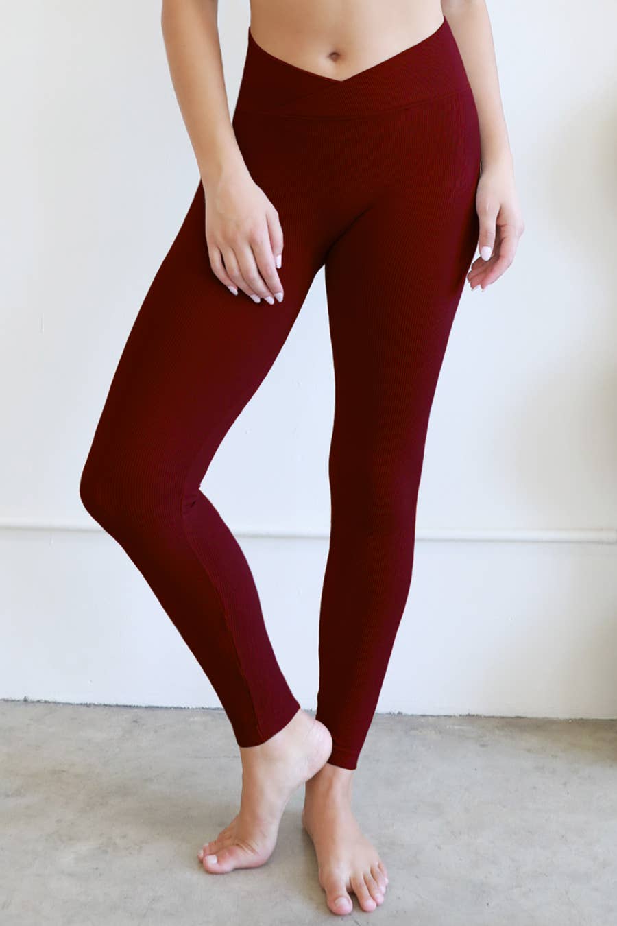 Nikibiki - Ribbed Crossover Waistband Leggings