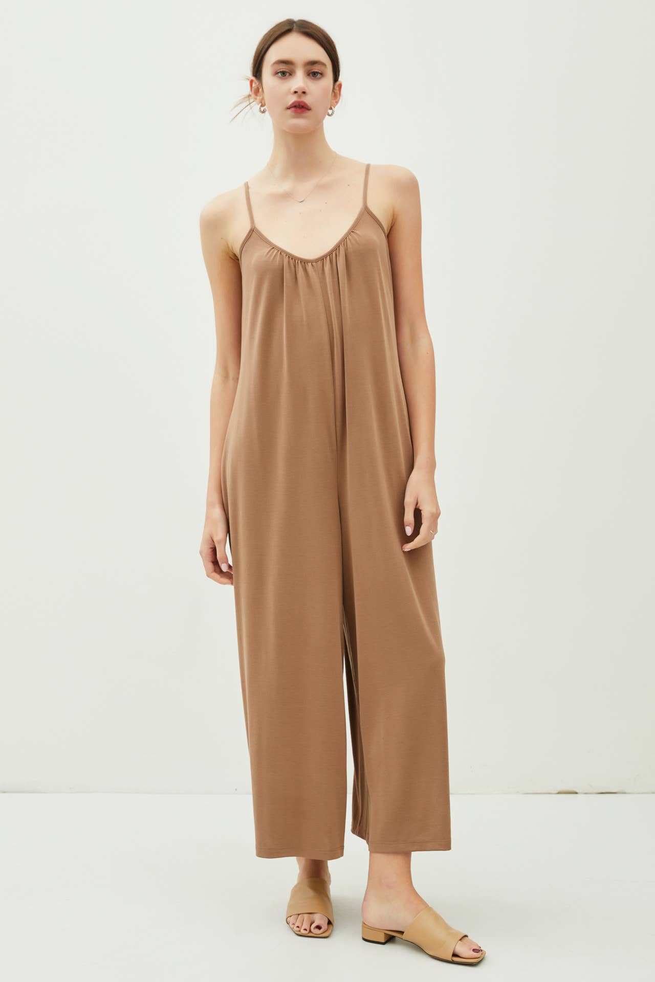 Jaime - MODAL JERSEY WIDE LEG BABYDOLL JUMPSUIT by Be Cool