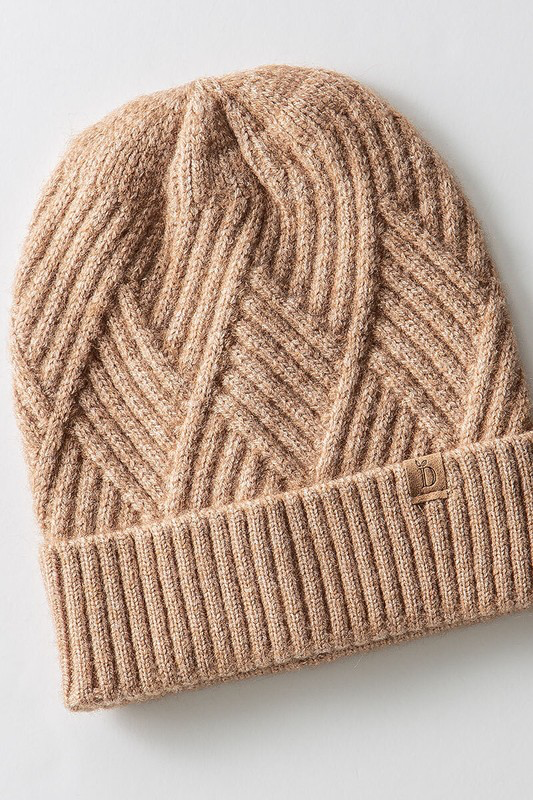 Textured Knit Cuff Beanie by Urban Daizy