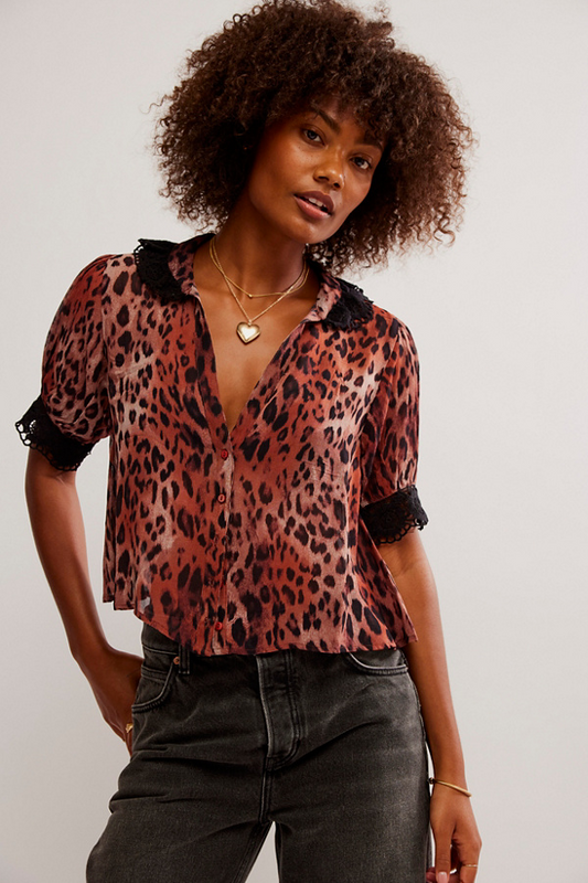 Free People My Love Blouse Printed