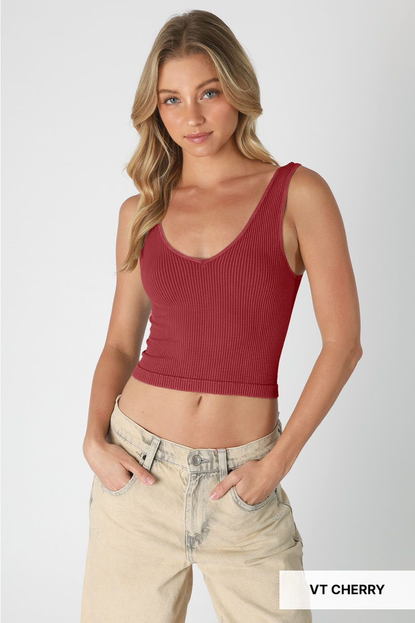 Nikibiki - Reversible Ribbed Crop Top