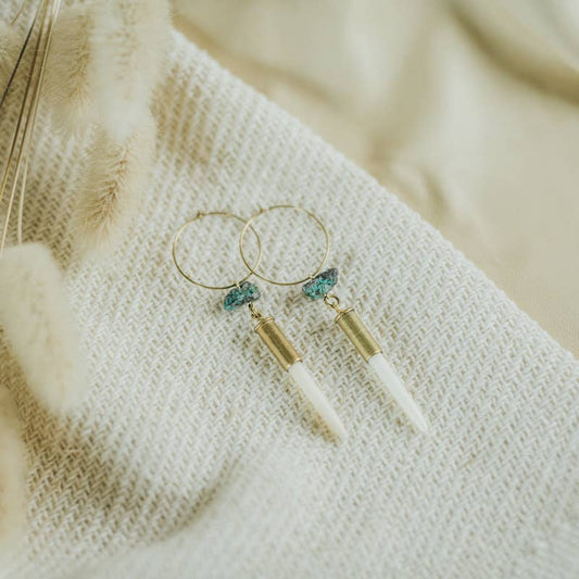 Quill + Turquoise Hoops by Commonform
