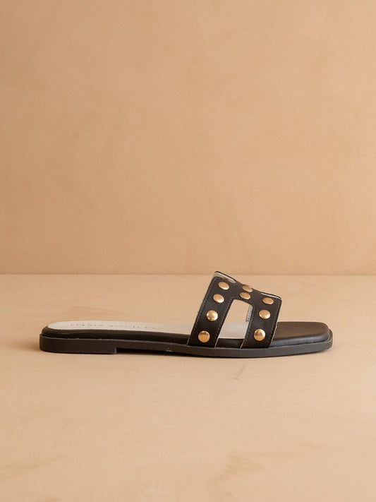 Oasis Society The Evelynne | Coffee Studded H Band Slides