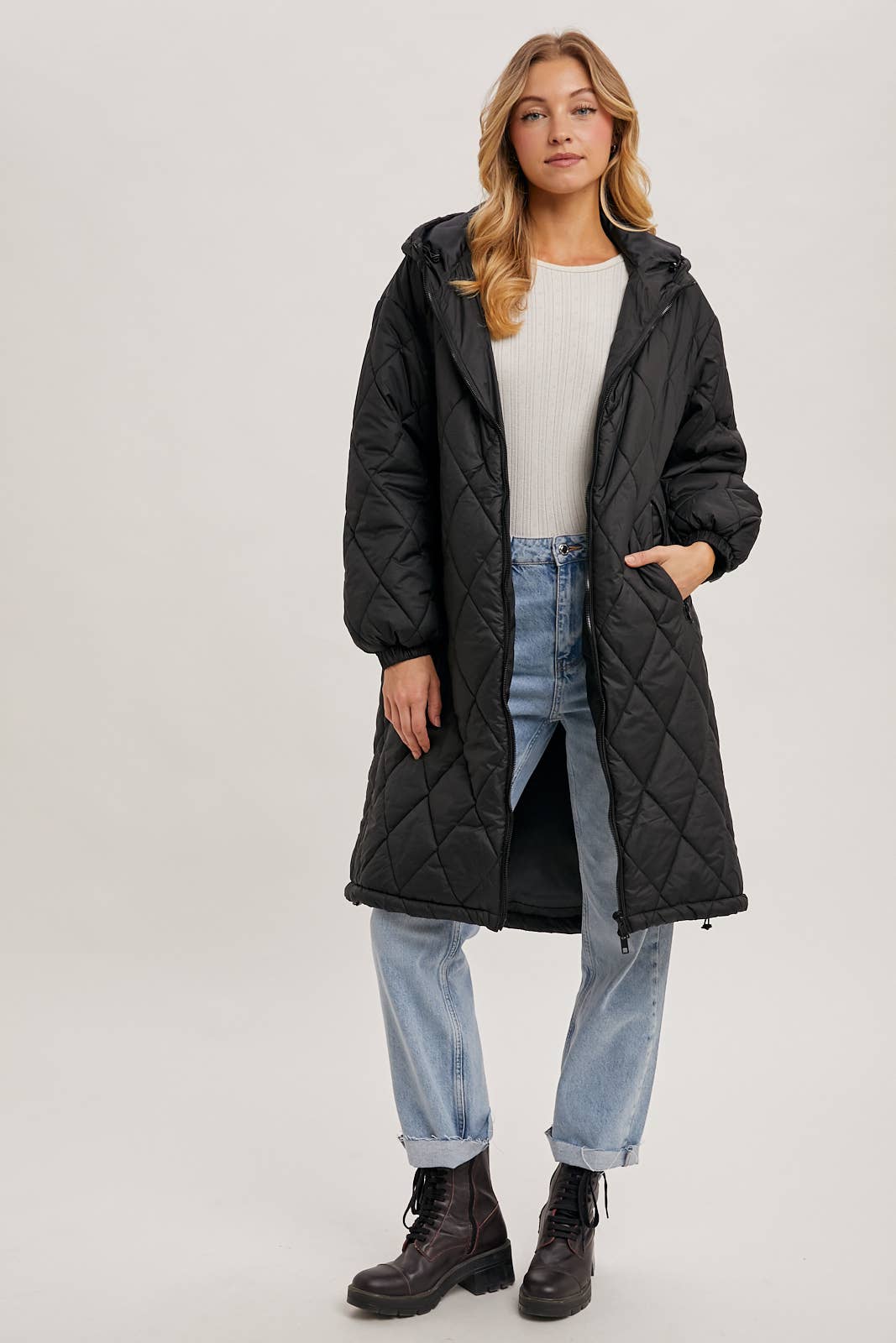 Renee - Longline Quilted Puffer Jacket