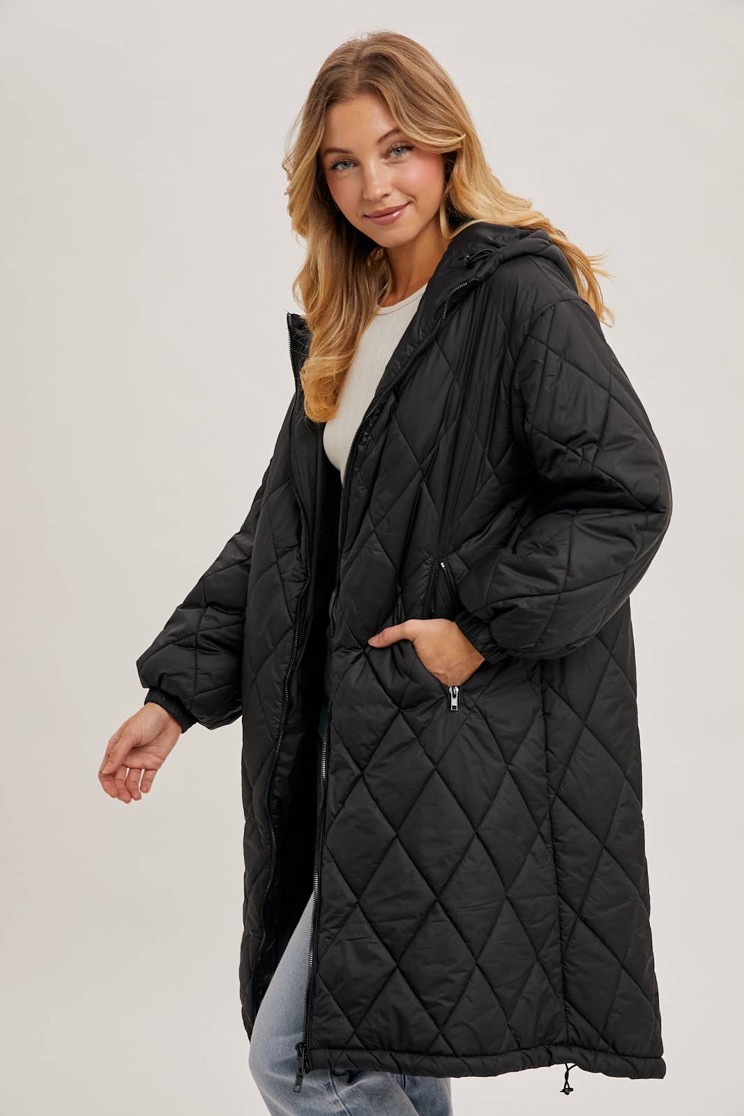 Renee - Longline Quilted Puffer Jacket