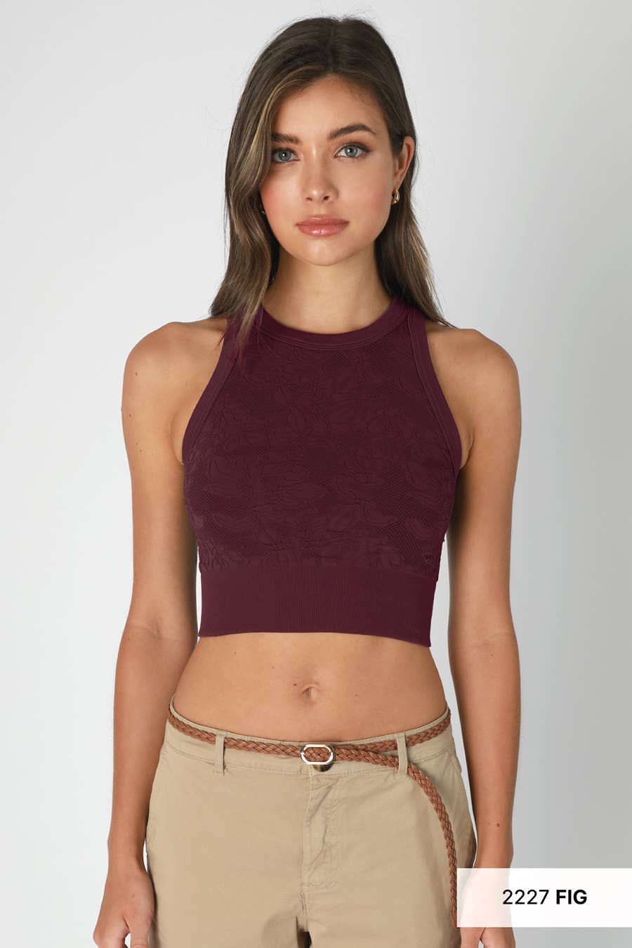 Nikibiki - Lace High Neck Crop