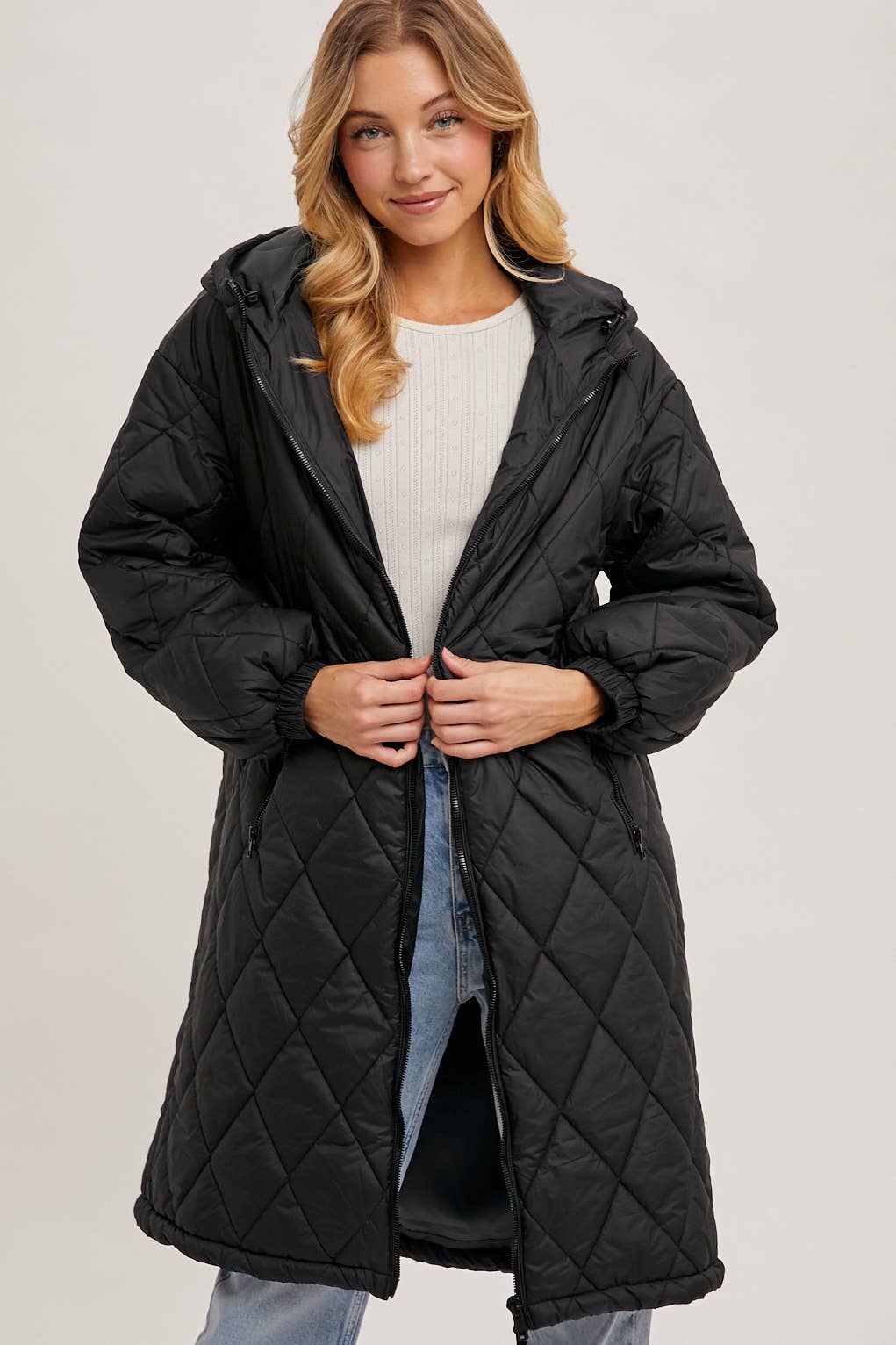 Renee - Longline Quilted Puffer Jacket