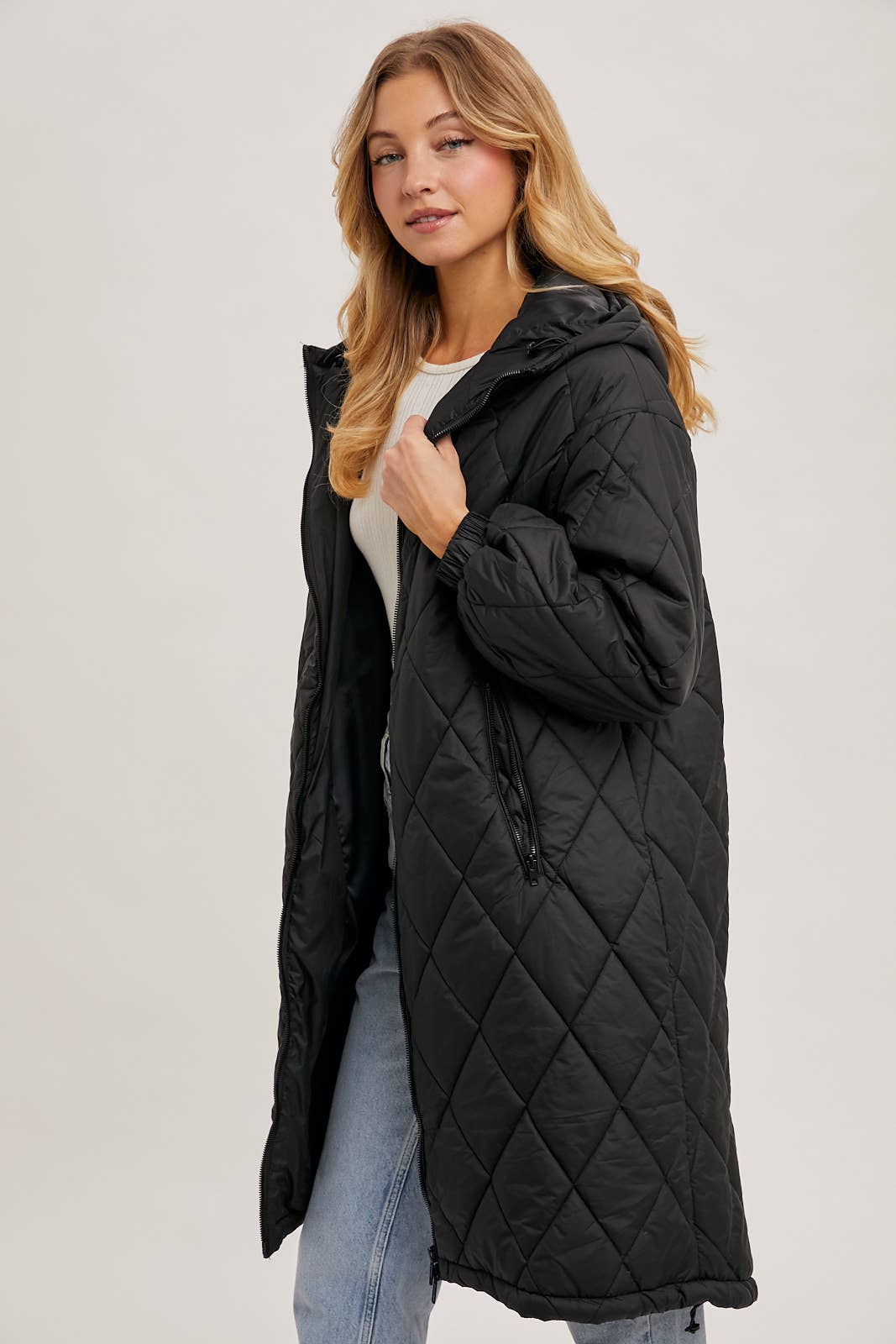 Renee - Longline Quilted Puffer Jacket