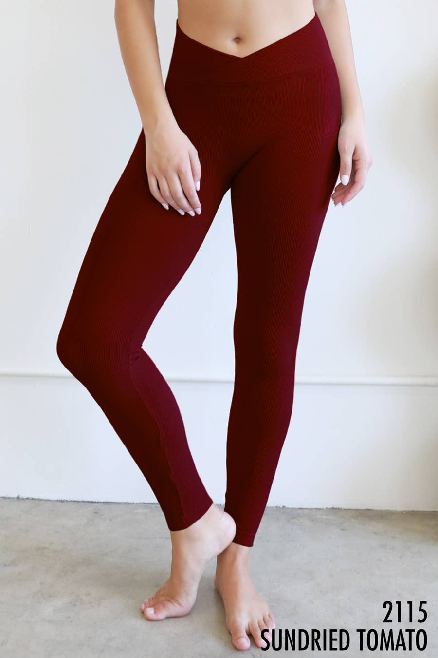 Nikibiki - Ribbed Crossover Waistband Leggings