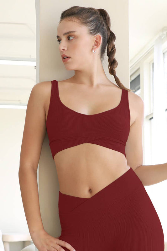 Nikibiki - Ribbed Crossover Bra Top