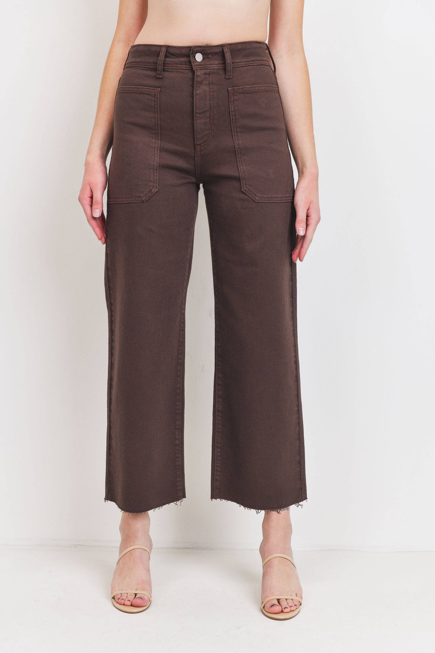 Just Black Denim - High Rise Utility Wide Leg Espresso BP353J