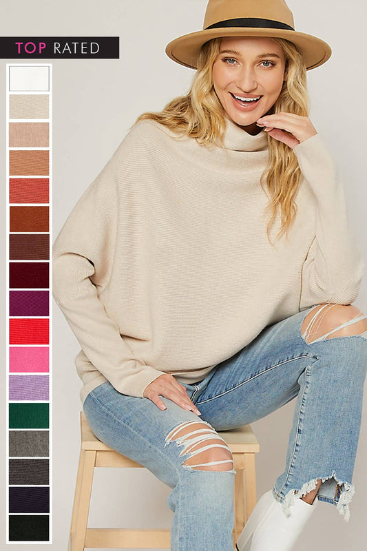 Megan - Slouch Neck Dolman Pullover