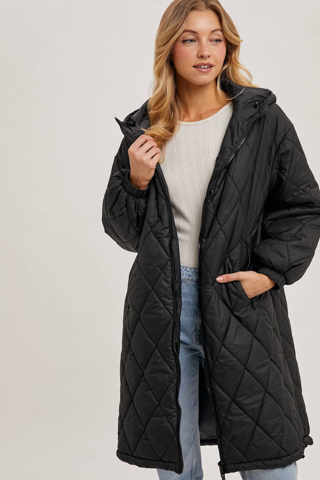 Renee - Longline Quilted Puffer Jacket