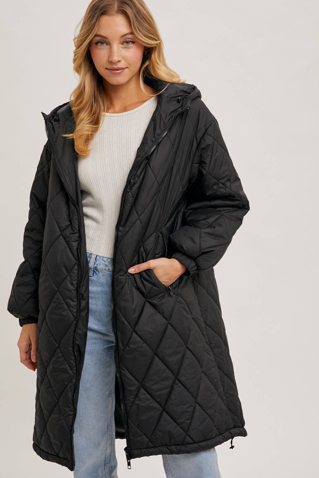 Renee - Longline Quilted Puffer Jacket