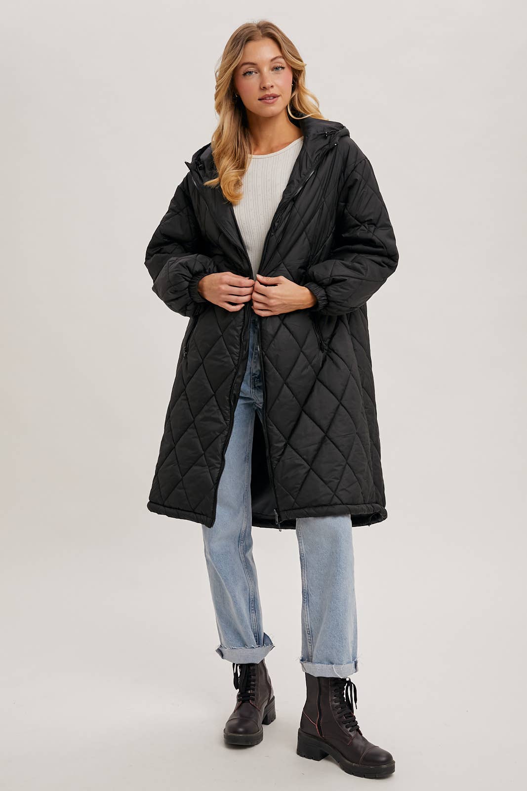 Renee - Longline Quilted Puffer Jacket